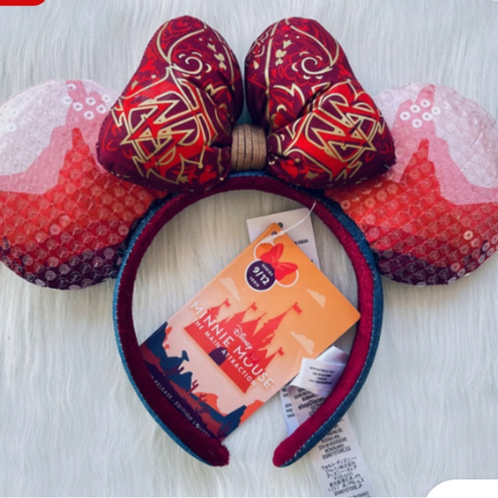 Disney Minnie Mouse The Main Attraction Big Thunder Mountain Ear Headband  9/12